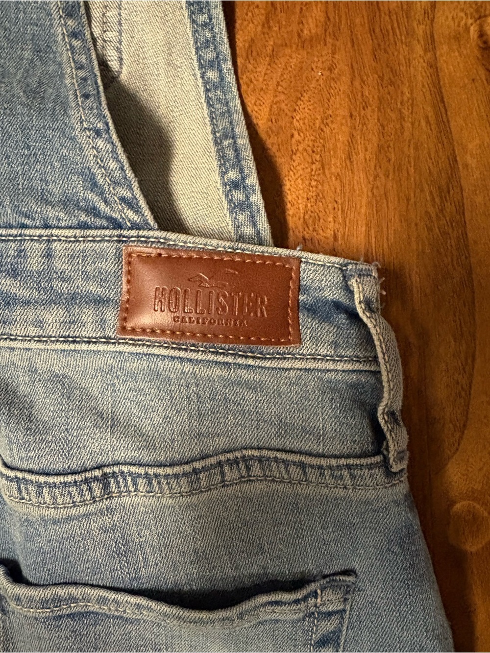 Hollister Light Wash Ripped Denim Overalls Vintage Vibe size XS